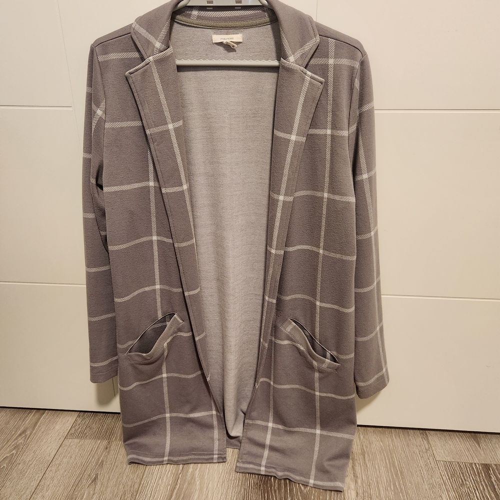 Maurices Gray and Plaid Blazer